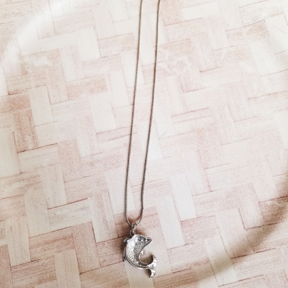 Dolphin Rhinestone Necklace - Picture 6 of 10